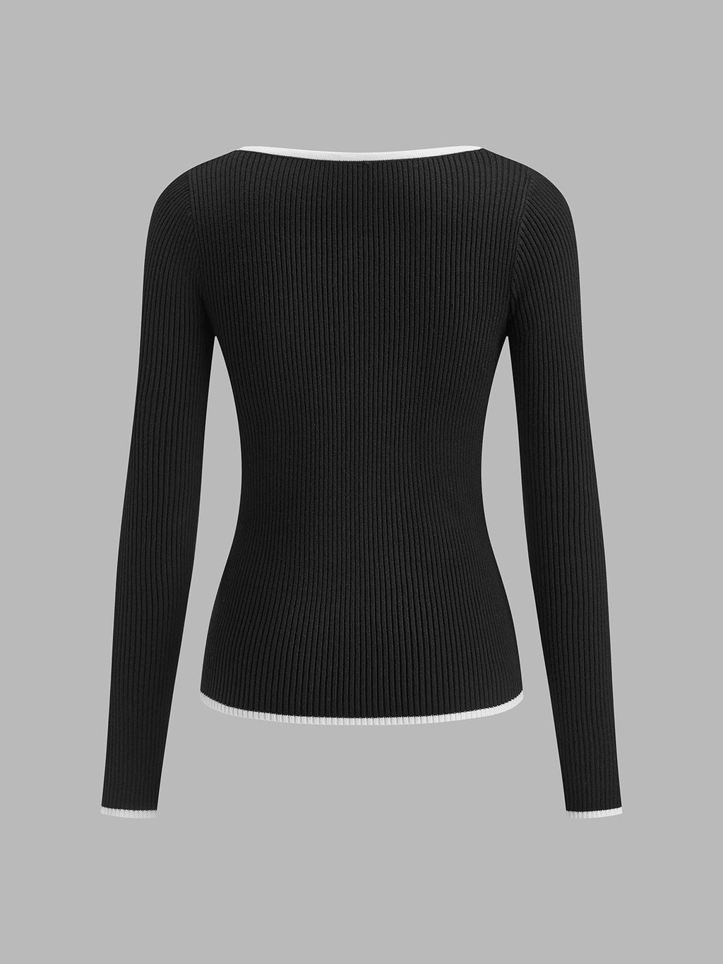 Claire | Women’s Winter Contrast Trim Knit Sweater