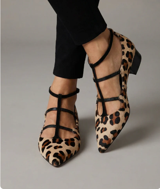 Bridget | Ballet Heels with Leopard Strap