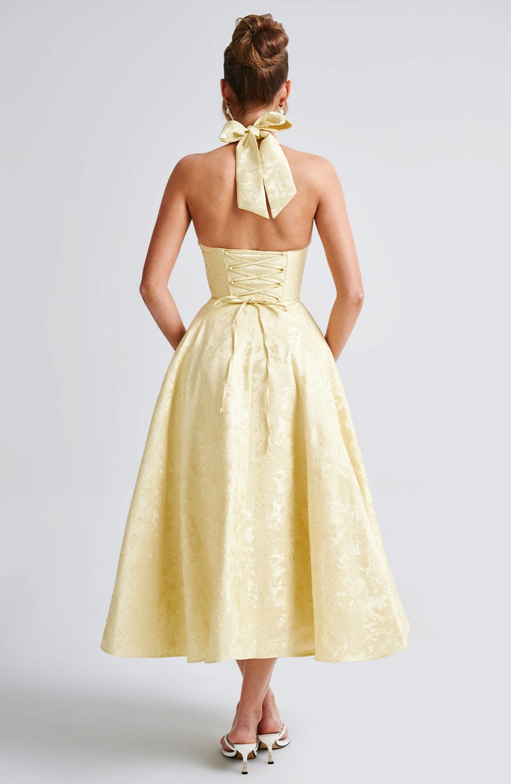 Clara | Women Wedding Guest Halter Midi Dress