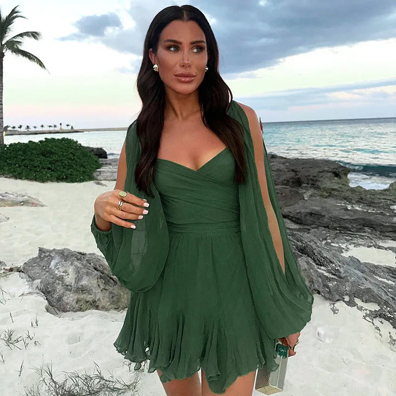 Charlotte | Summer Women Long Sleeve Mini Dress